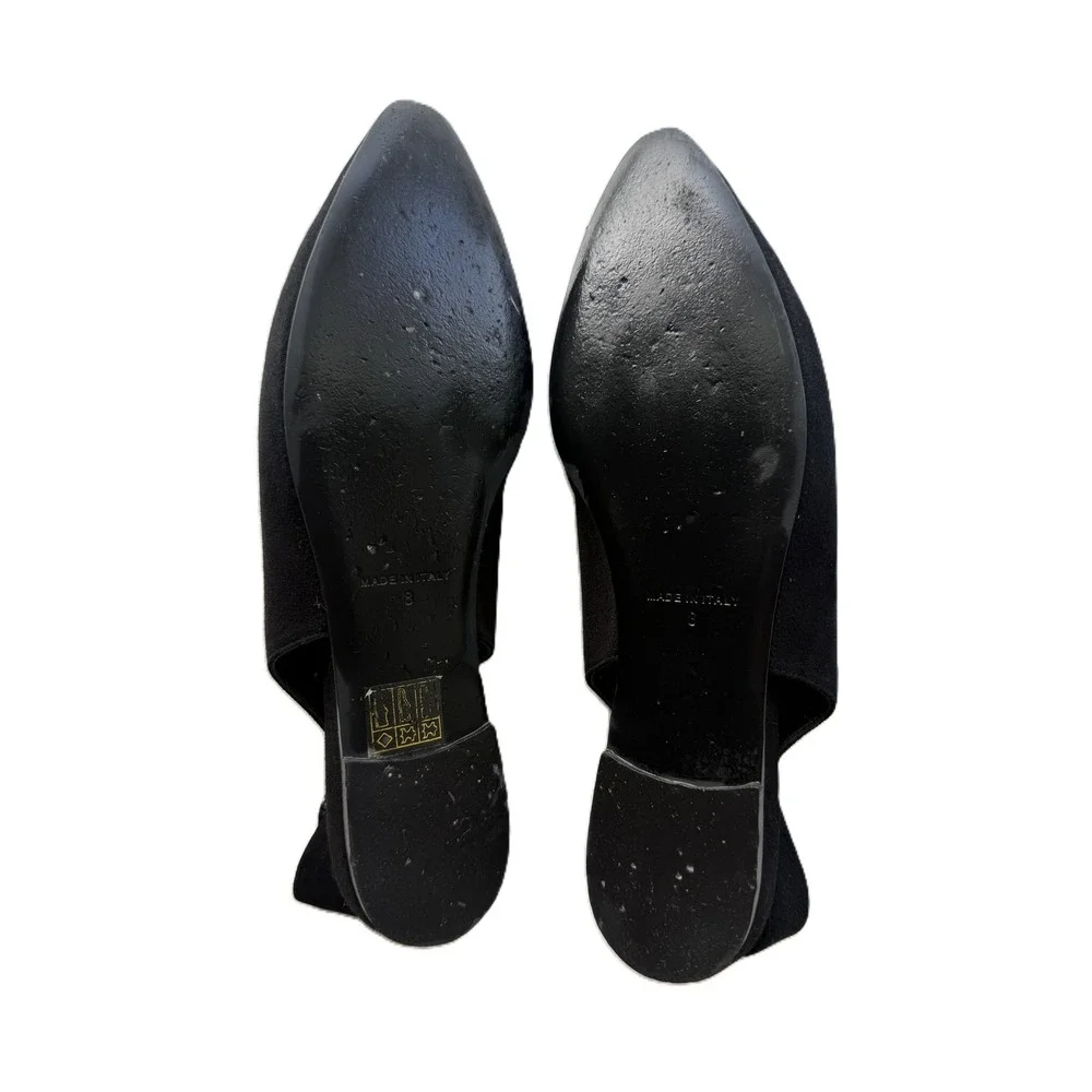 Everlane Pointed Toe Slingback Flats Black Suede Size 8 - Picture 6 of 7